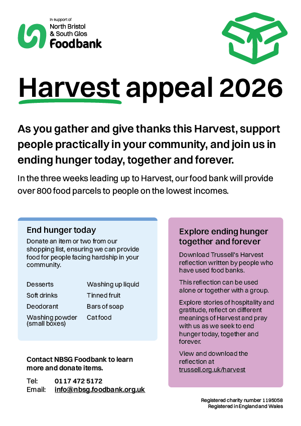 A flyer promoting a 40-pence donation for 40 days of Lent to support local individuals and families facing hardship.
